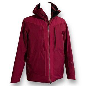 Mountain Force Mens Dakota Ski Jacket Sz L Burgundy Black Down Wool Insulated